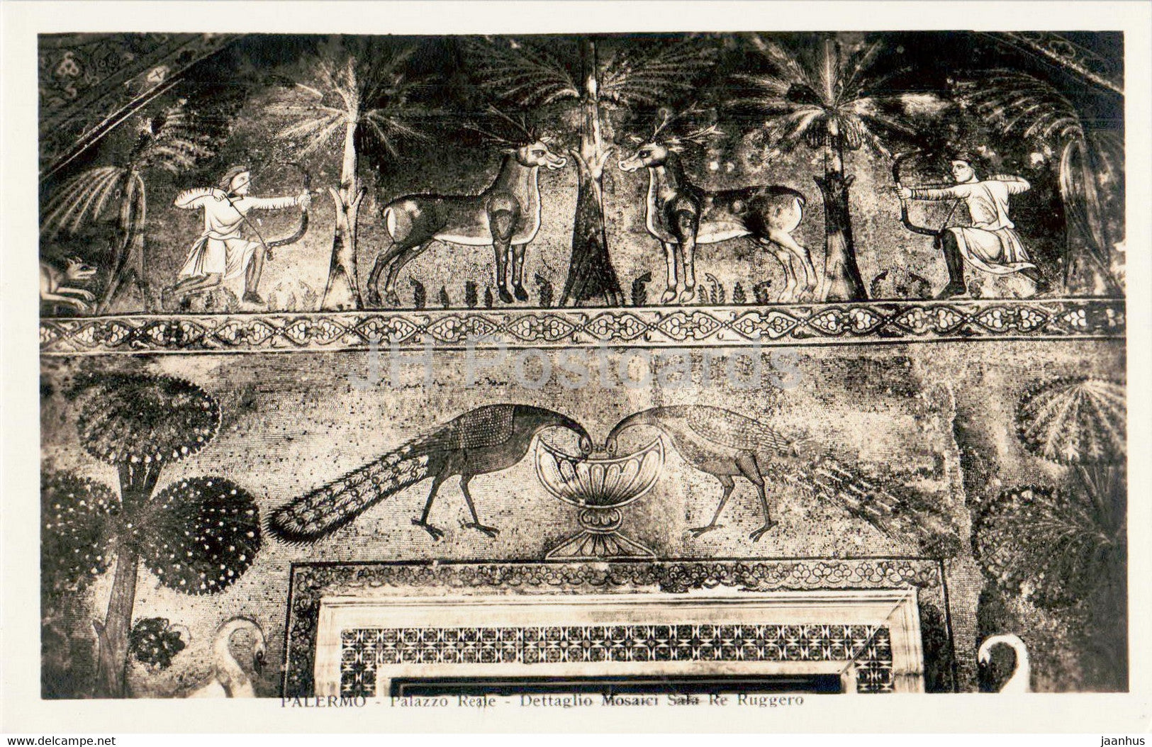 Palermo - Palazzo Reale - Dettaglio Mosaici Sala Re Ruggero - old postcard - Italy - unused - JH Postcards