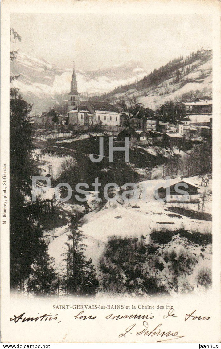 Saint Gervais les Bains et la Chaine des Fiz - old postcard - 1904 - France - used - JH Postcards