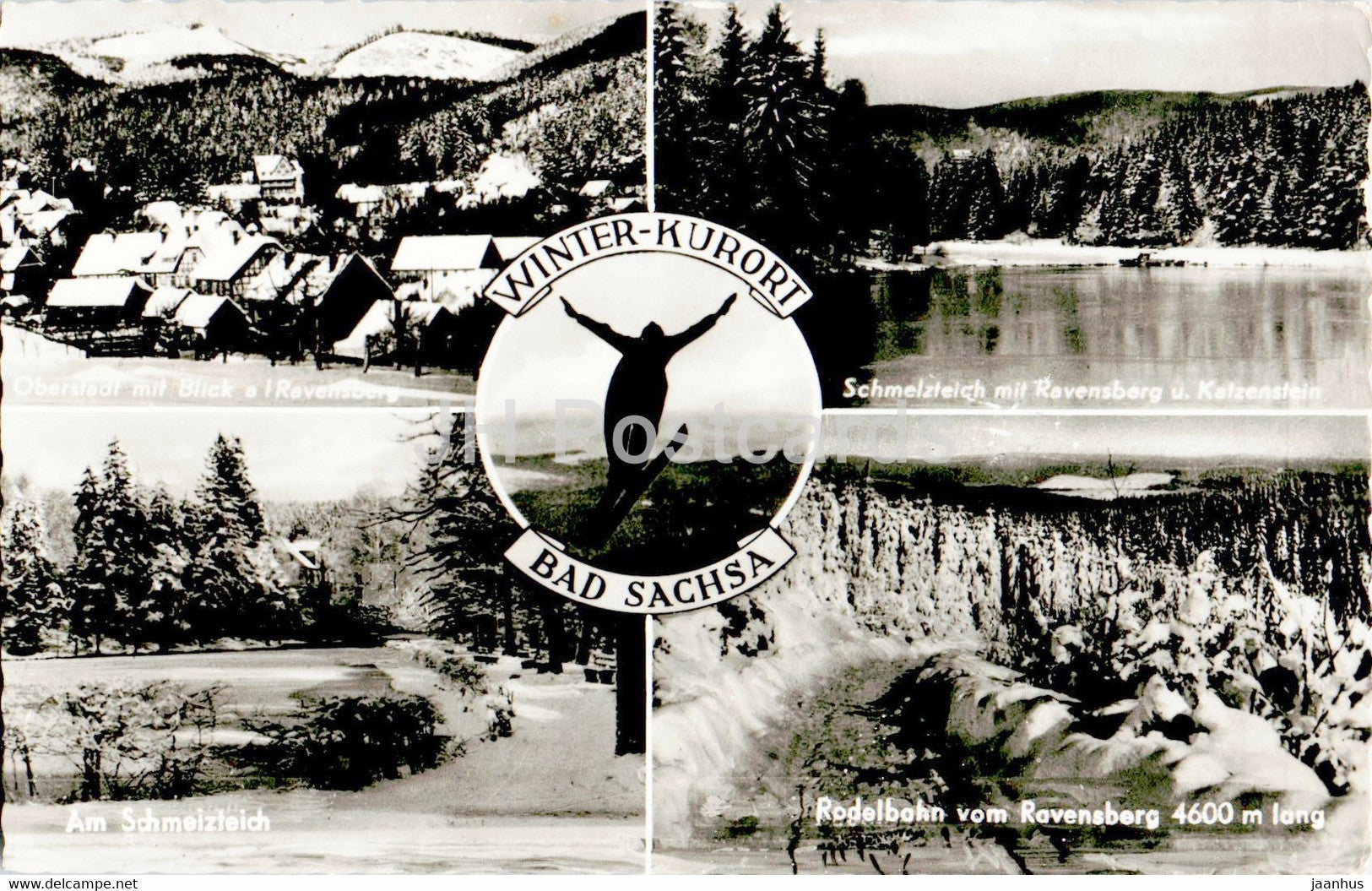 Winterkurort Bad Sachsa - Oberstadt - Schmeitzteich - ski jumping - old postcard - Germany - used - JH Postcards