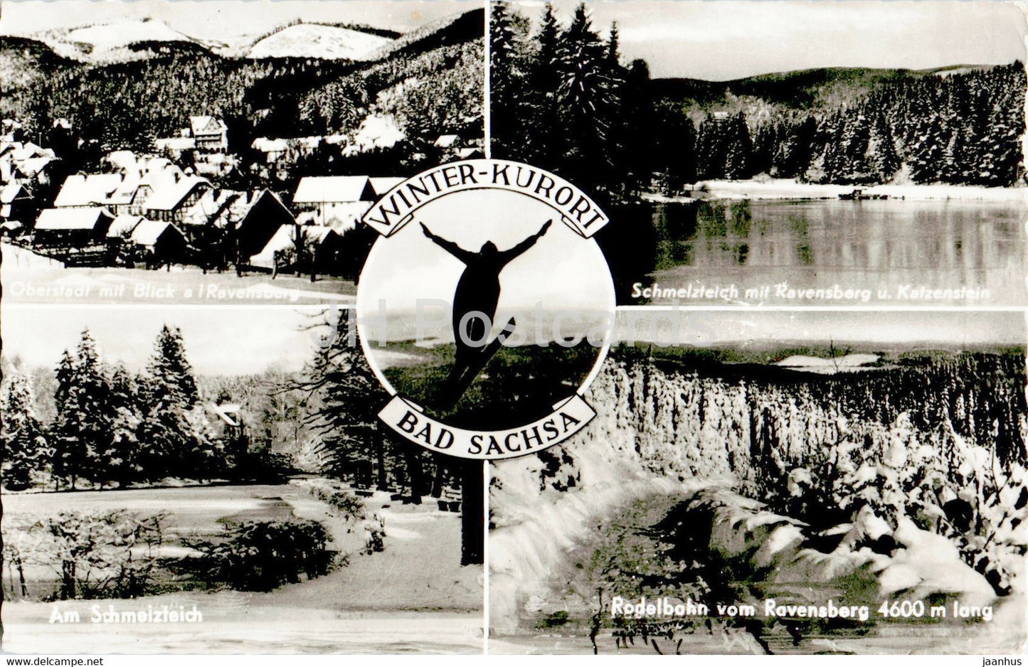 Winterkurort Bad Sachsa - Oberstadt - Schmeitzteich - ski jumping - old postcard - Germany - used - JH Postcards