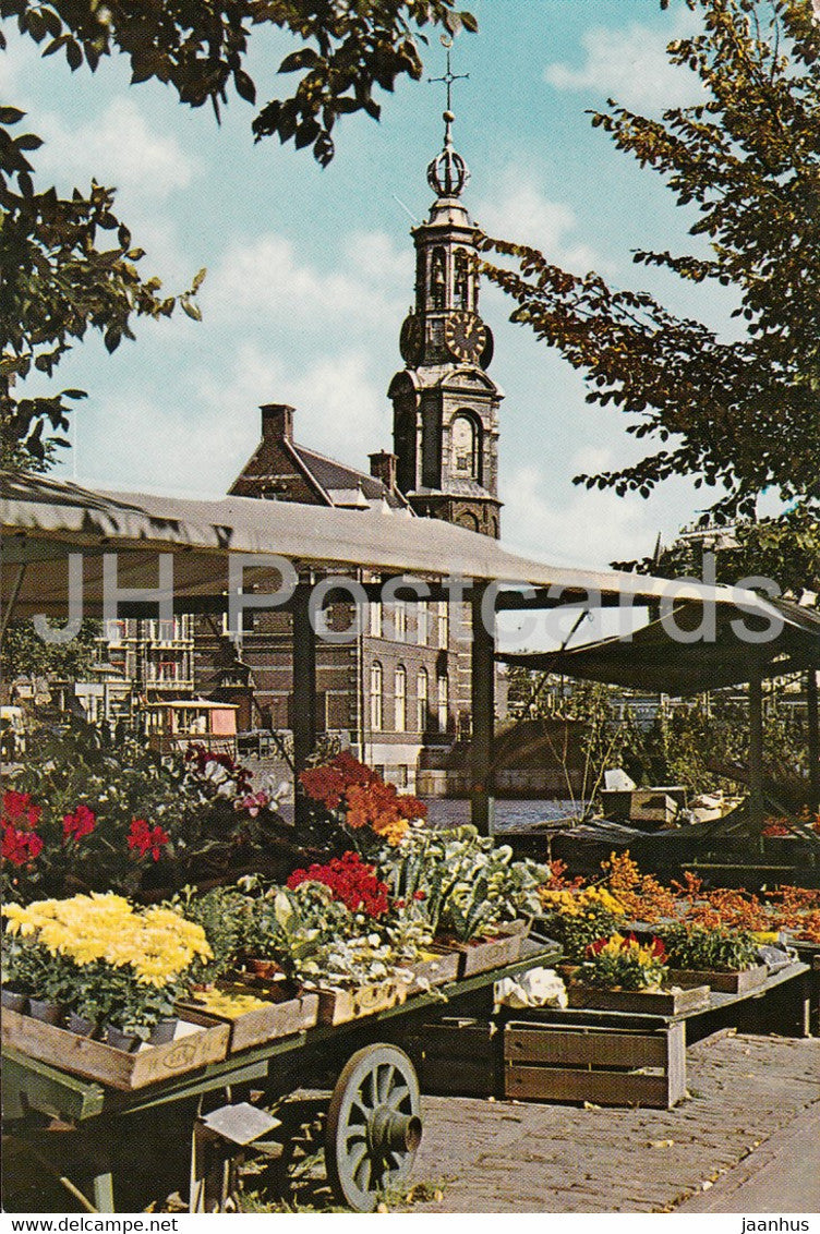 Amsterdam - The Floating Flower Market of the Singel near the Mint Tower - Netherlands - unused - JH Postcards