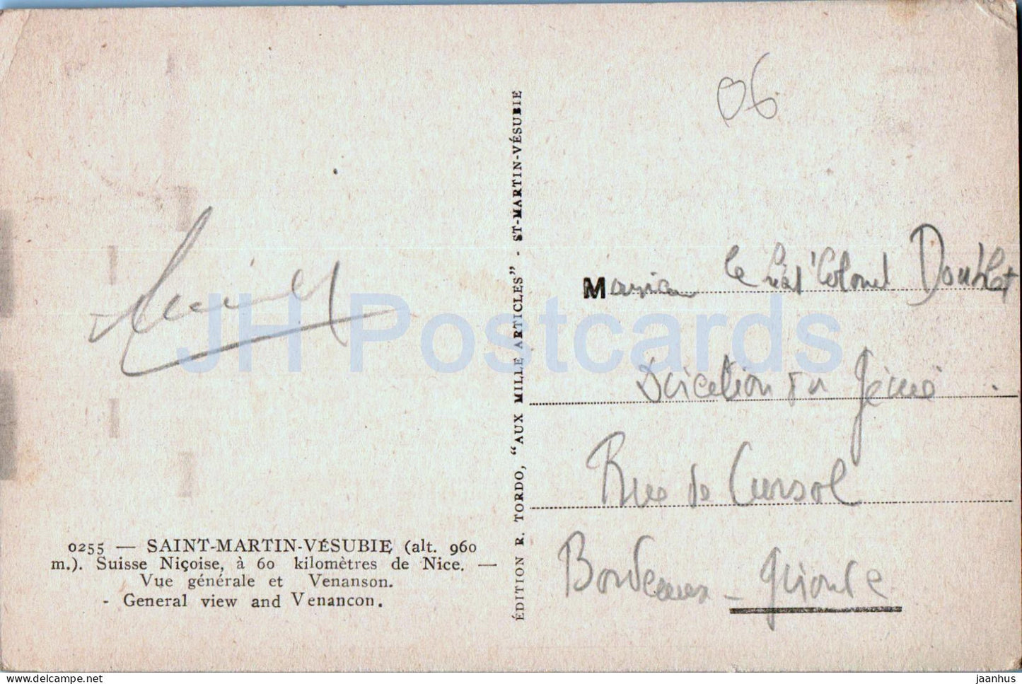 Saint Martin Vesubie - Vue Generale et Venanson - 0255 - alte Postkarte - Frankreich - gebraucht