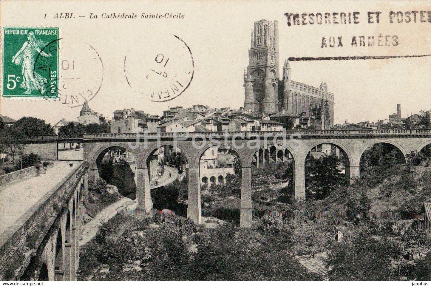 Albi - La Cathedrale Sainte Cecile - cathedral - 1 - old postcard - 1910 - France - used - JH Postcards