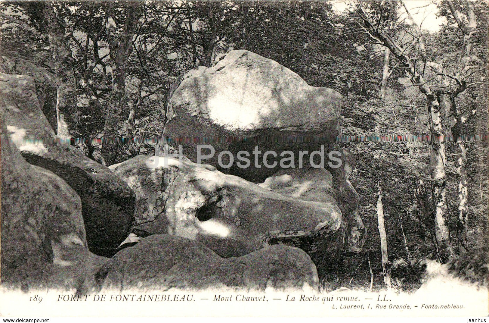 Fontainebleau - Mont Chauvet - La Roche qui remue - 189 - old postcard - France - unused - JH Postcards