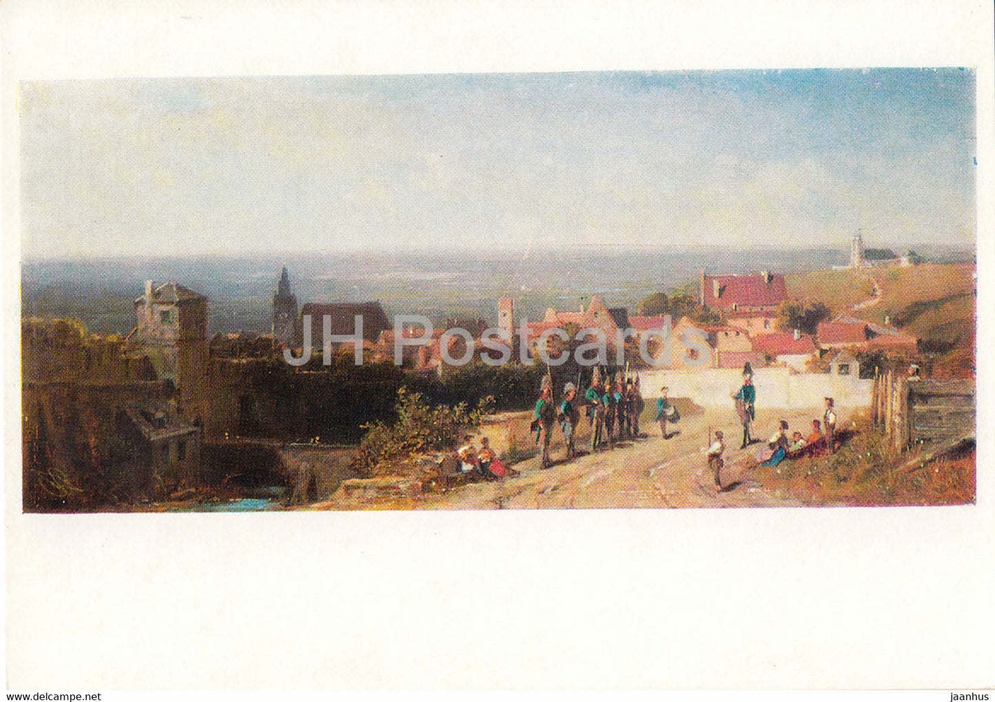 painting by Carl Spitzweg - Altes Stadtchen - Old Town - 1294 - German art - Germany DDR - unused - JH Postcards