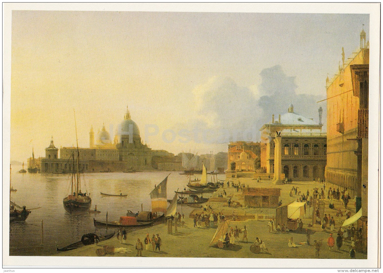 painting by A. Mordvinov - Embankment deli Schiavoni in Venice , 1835 - Russian art - 1984 - Russia USSR - unused - JH Postcards