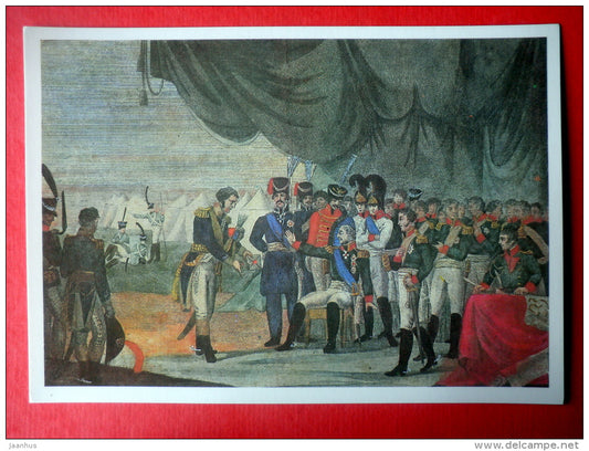 Painting by Unknown Artist - Kutuzov rejects Peace Treaty . 1813 - Borodino Battle of 1812 - 1987 - Russia USSR - unused - JH Postcards