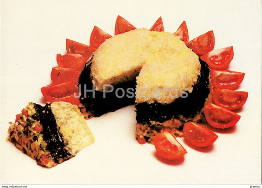 Vegetable pudding - Vegetarian dishes - recipes - 1989 - Russia USSR - unused - JH Postcards