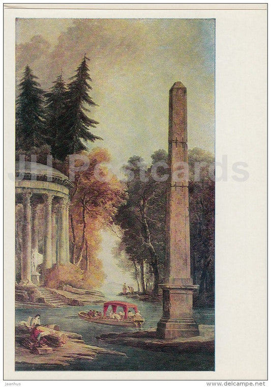 painting  by Hubert Robert - Apollo pavilion and obelisk - French art - 1971 - Russia USSR - unused - JH Postcards