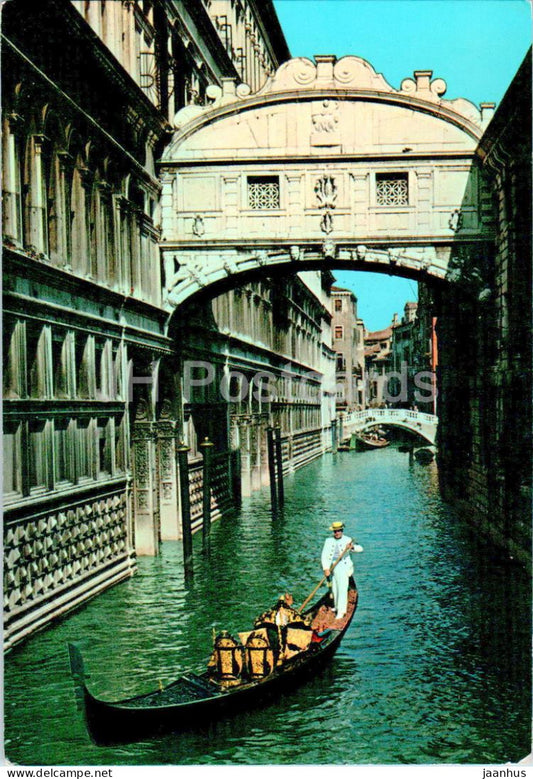 Venezia - Venice - Ponte dei Sospiri - Sighs Bridge - boat - gondola - 1961 - Italy - used - JH Postcards