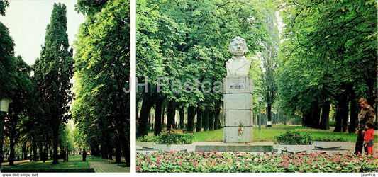 Brest - Pyramidal oak - monument to Adam Mickiewicz - 1985 - Belarus USSR - unused - JH Postcards