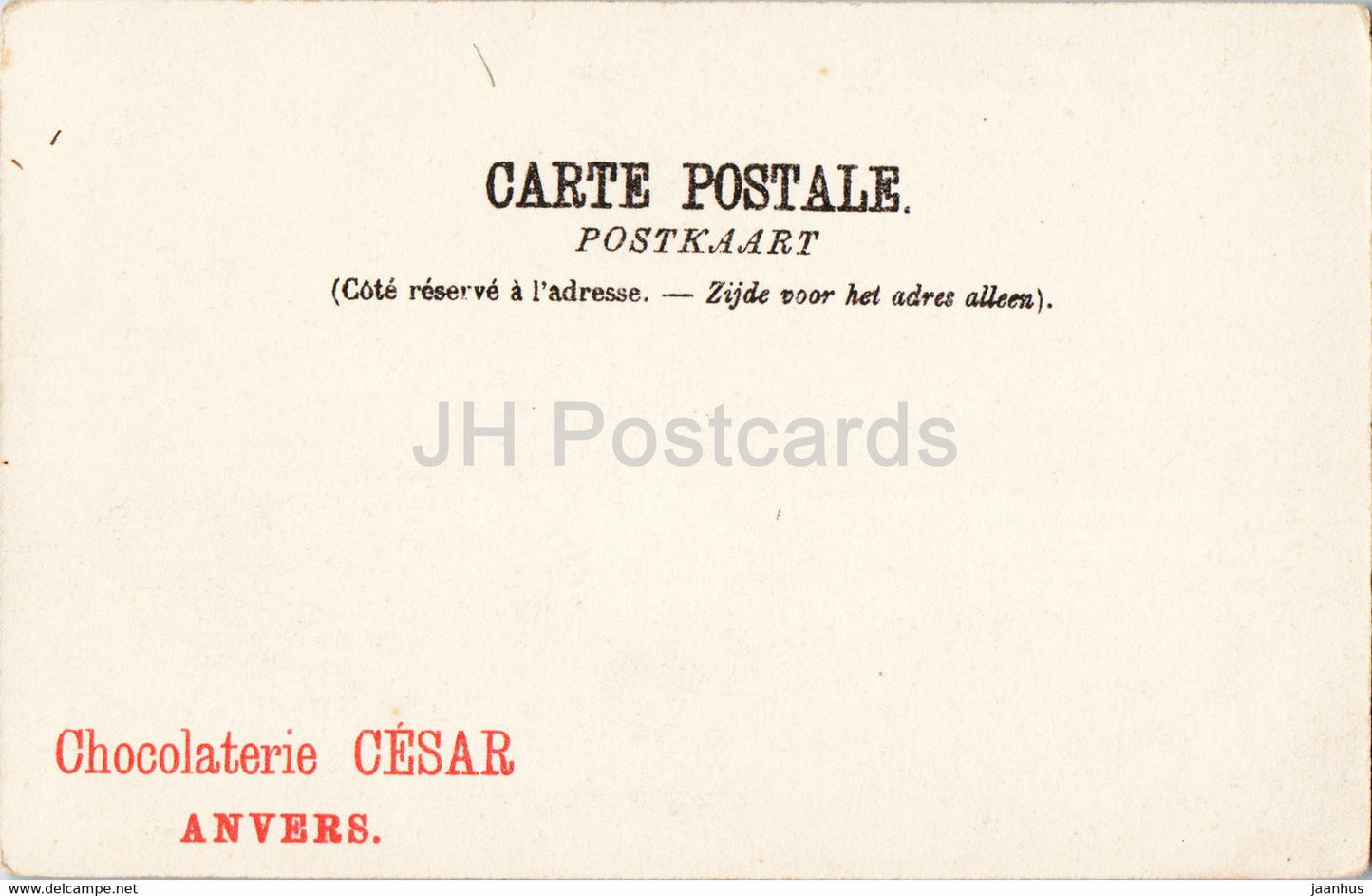 Anvers - Anvers - L'Hôtel de Ville - Chocolaterie César - carte postale ancienne - Belgique - inutilisée