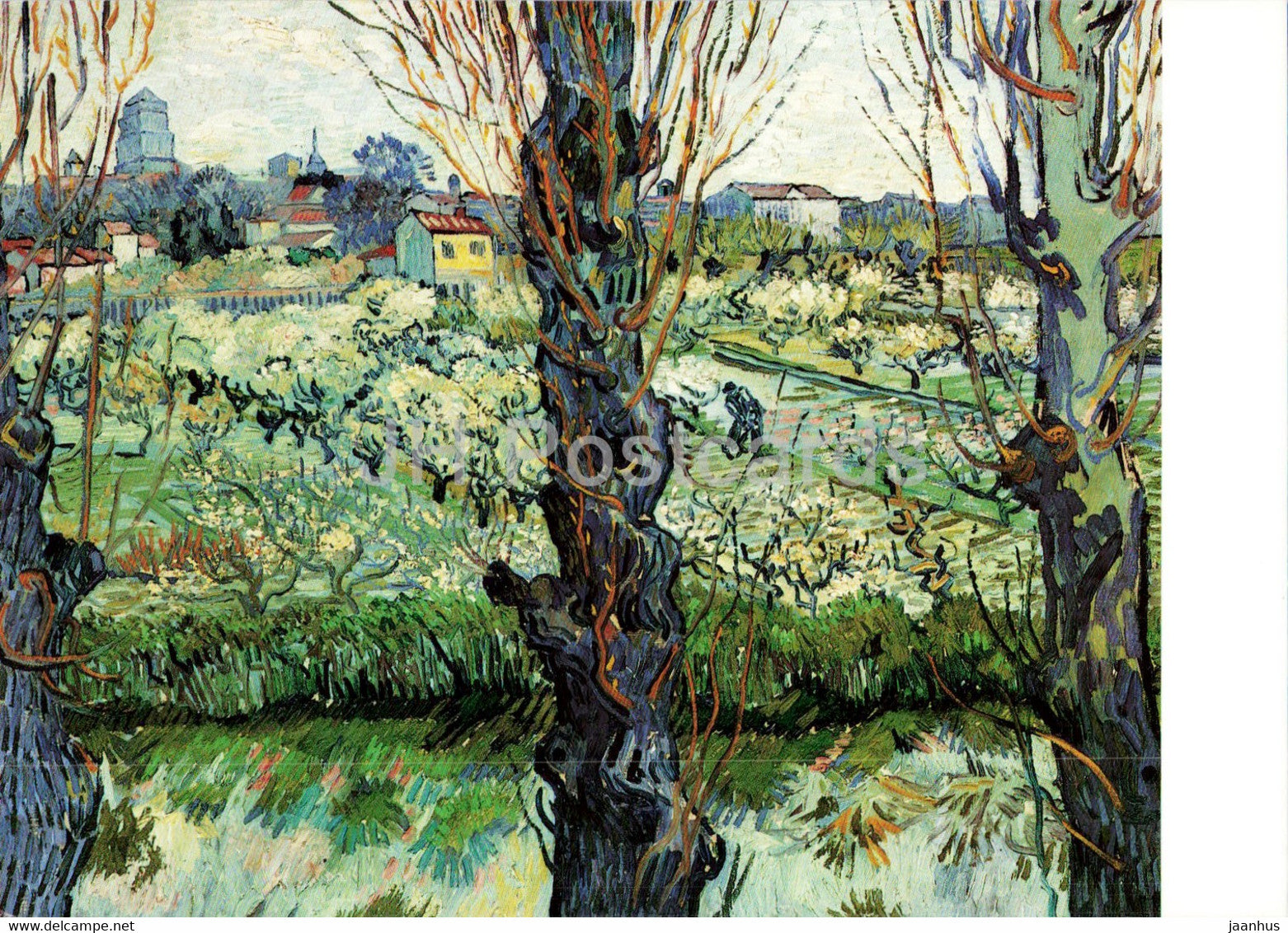 painting by Vincent van Gogh - Blick auf Arles - Dutch art - Switzerland - unused - JH Postcards