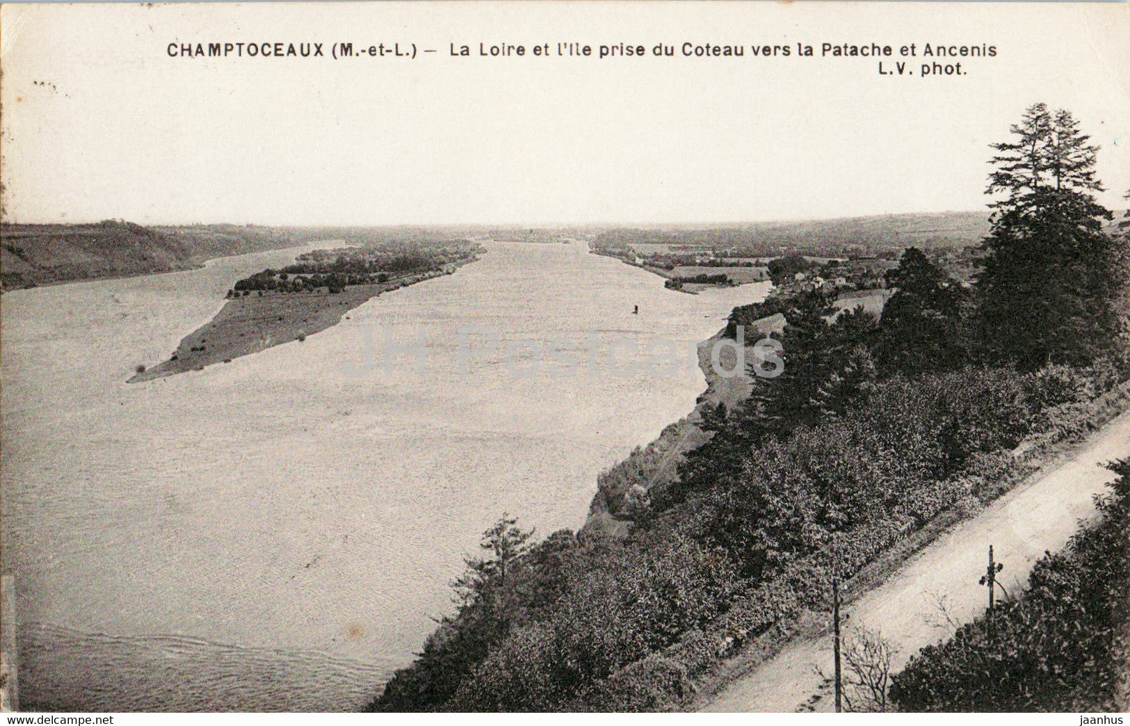 Champtoceaux - La Loire vers le Pont metallique et Oudon - bridge - old postcard - 1934 - France - used - JH Postcards