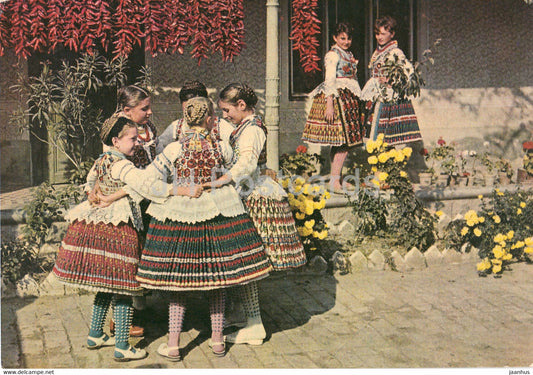 Sioagard Folk Costumes - old postcard - Hungary - used - JH Postcards