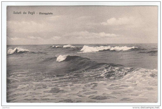 Mareggiata - Saluti da Pegli - palm - 7089 - Edit. Graziosi Gerolamo - old postcard - Italy - unused - JH Postcards