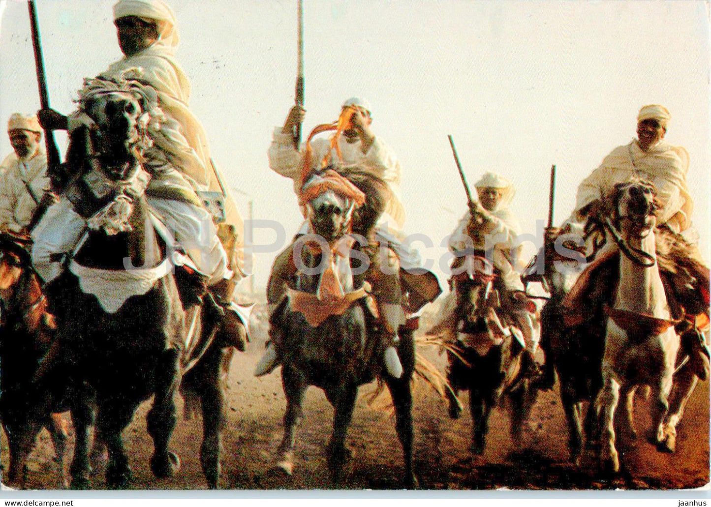 Maroc Infini - Cavaliers des Doukkalas - Riders of the Doukkalas - horse - animals - 1986 - Morocco - used - JH Postcards