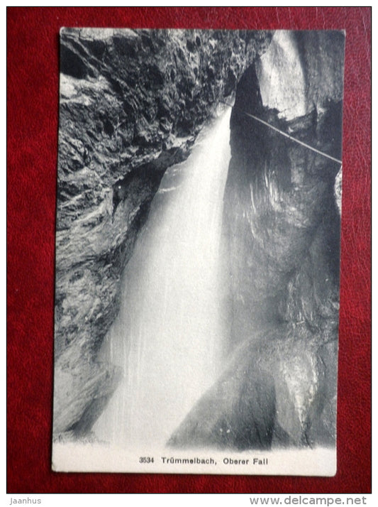 Trümmelbach - Oberer Fall - waterfall - 3534 - old postcard - Switzerland - unused - JH Postcards