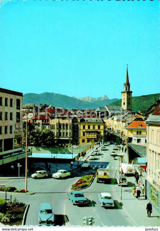 Villach Stadtzentrum - car - 1971 - Austria - used - JH Postcards