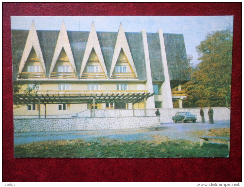 hostel Dubovaya Roscha (Oak Grove) in Kostrina - car Volga - Carpathians - 1978 - Ukraine USSR - unused - JH Postcards