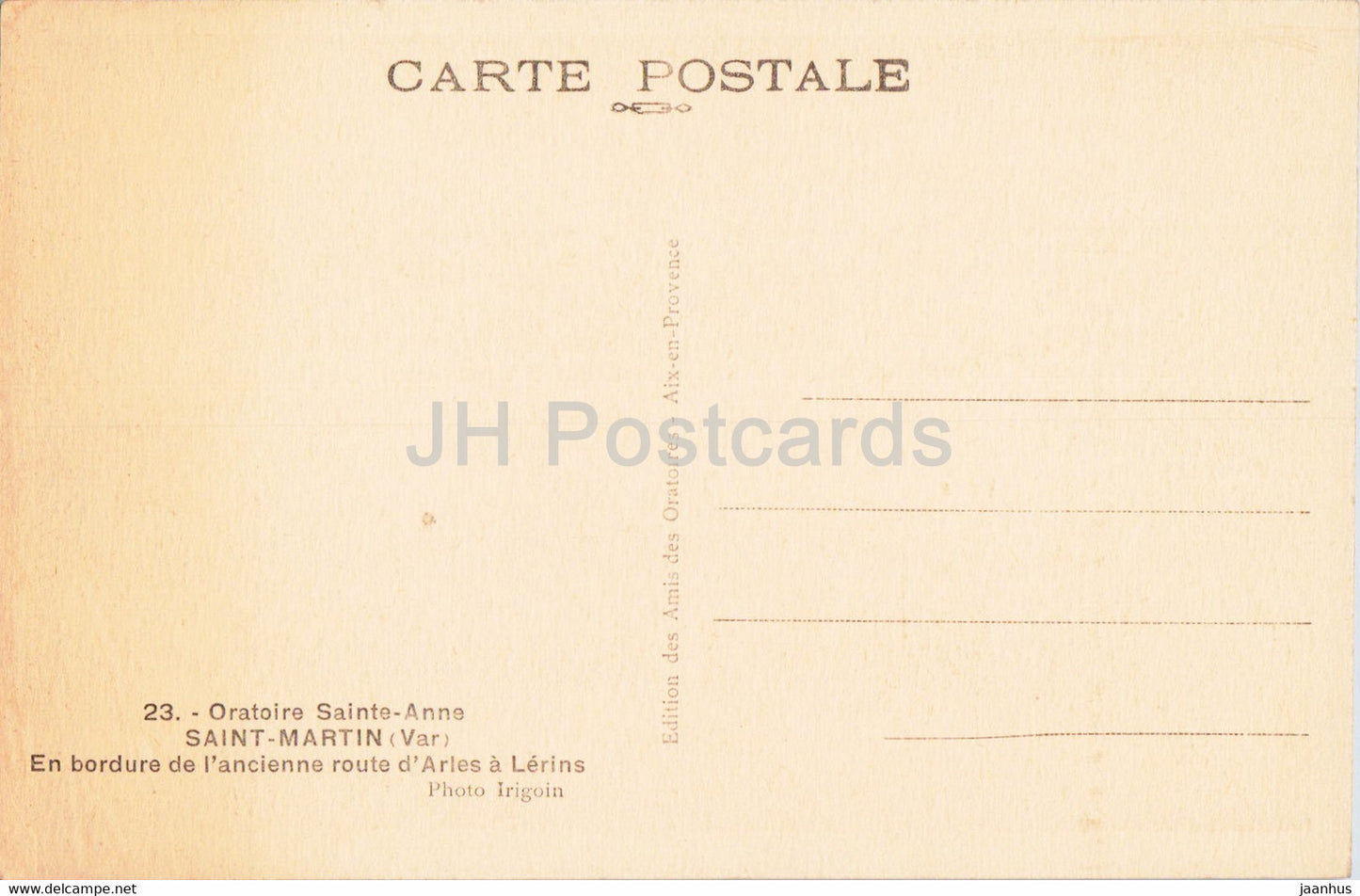Oratoire Sainte Anne - Saint Martin - En bordure - 23 - old postcard - France - unused