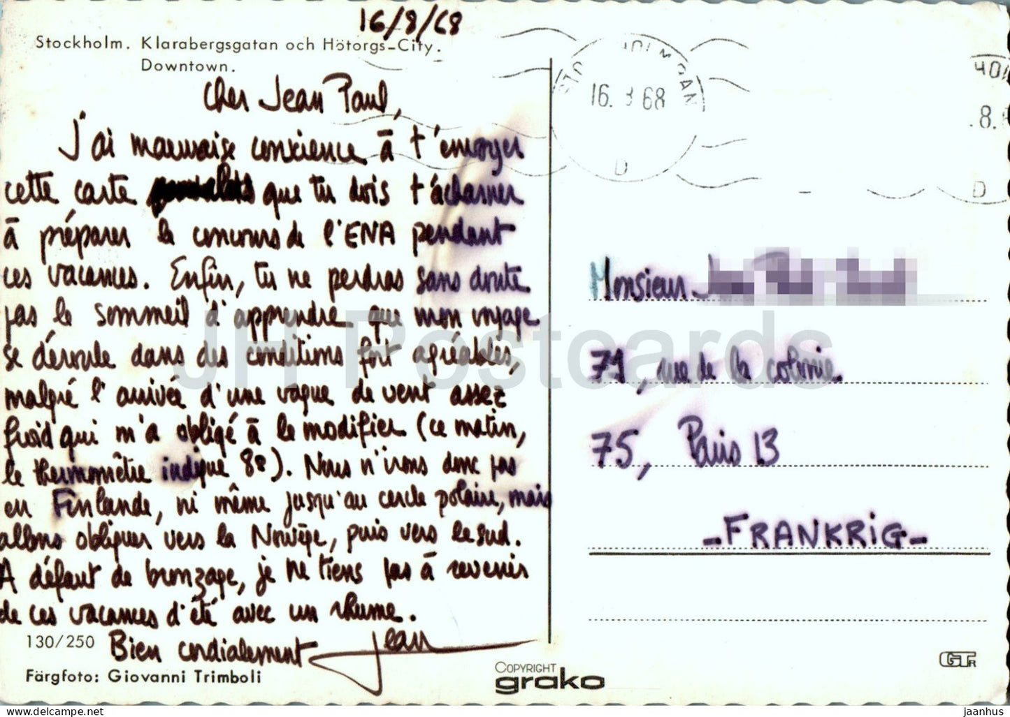 Stockholm - Klarabergsgatan och Hotorgs City - Centre-ville - 130/250 - 1968 - Suède - occasion 