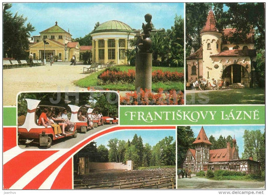 Frantiskovy Lazne - spa - Outdoor Theatre - restaurant Amerika - Czechoslovakia - Czech - unused - JH Postcards