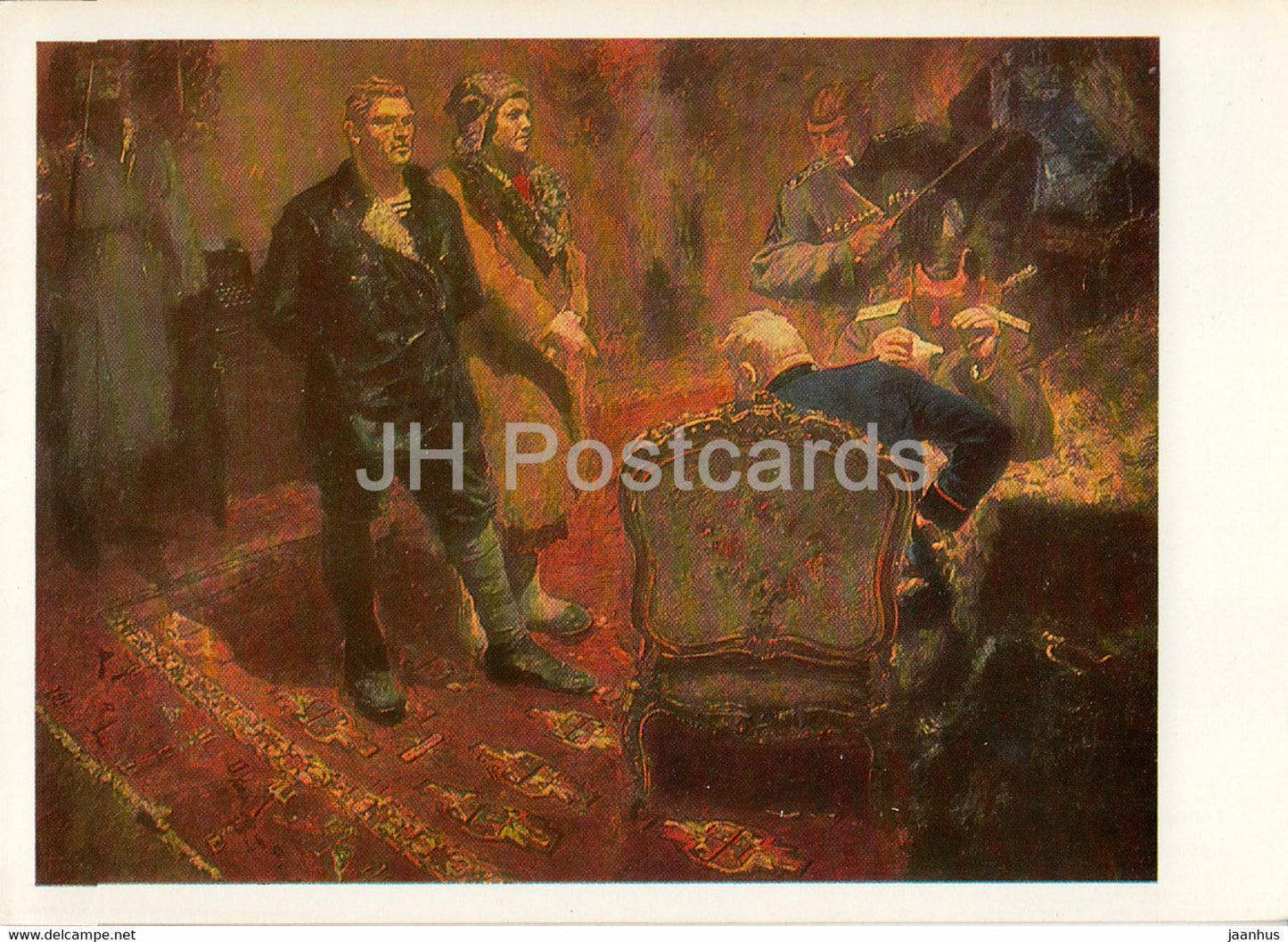 painting by Boris Ioganson - The Interrogation of Communists - Russian art - 1986 - Russia USSR - unused - JH Postcards