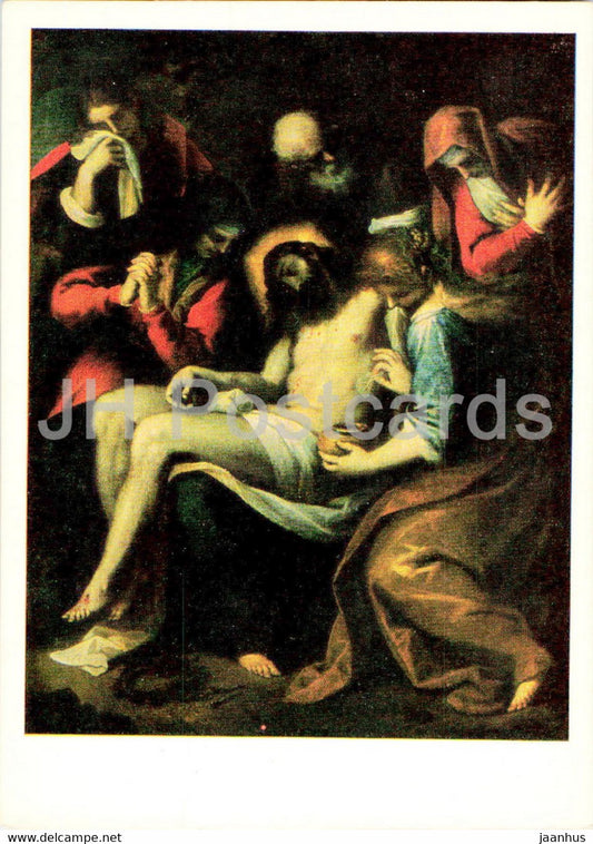 painting by Jacopo Palma - Mourning for christ - Italian Art - 1989 - Russia USSR - unused - JH Postcards
