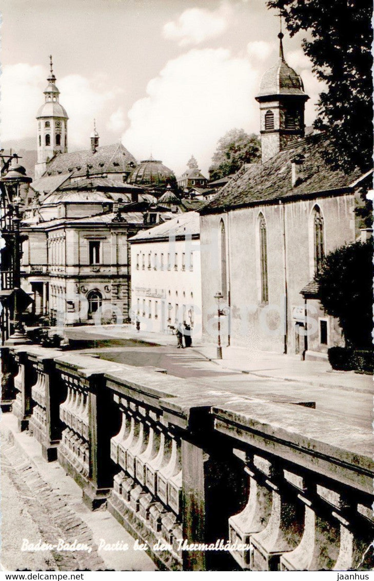 Baden Baden - Partie bei den Thermalbadern - old postcard - 1959 - Germany - used - JH Postcards