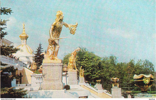 Petrodvorets - Great Cascade - Perseus - 1974 - Russia USSR - unused - JH Postcards