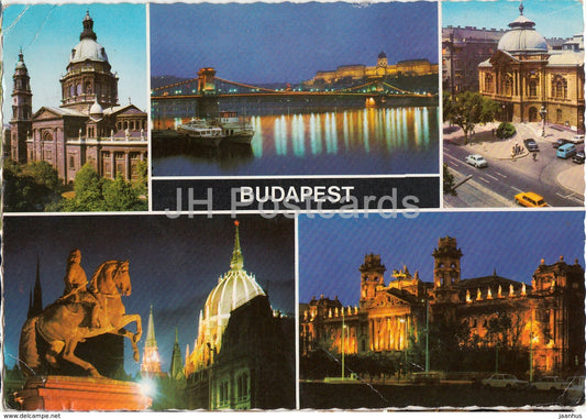Budapest - monument - bridge - multiview - Hungary - used - JH Postcards