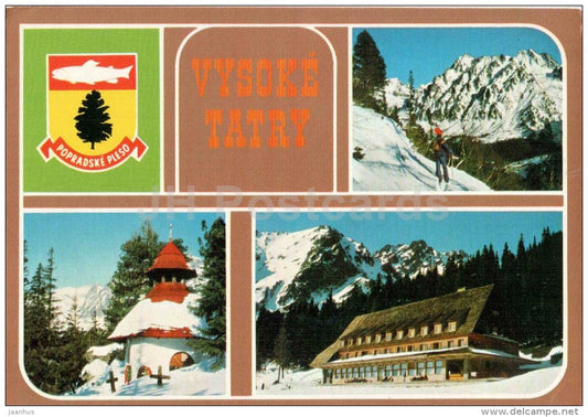 Vysoke Tatry - High Tatras - Mengusovska valley - cemetery - hotel - Czechoslovakia - Slovakia - unused - JH Postcards