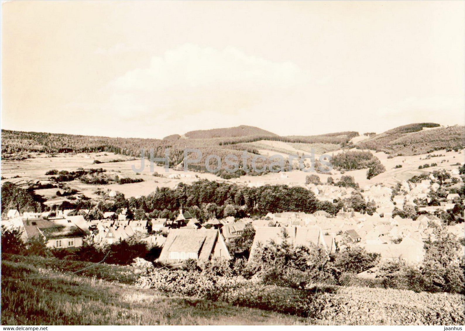 Steinbach Hallenberg - Blick zum Hermannsberg - old postcard - 1974 - Germany DDR - unused - JH Postcards