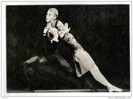 N. Timofeyeva as Assel and B. Akimov as Ilyas - Assel ballet 1 - Soviet ballet - 1970 - Russia USSR - unused - JH Postcards