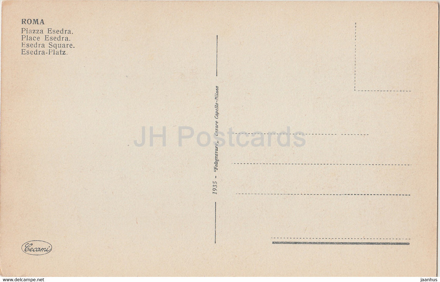 Roma - Rom - Piazza Esedra - Esedra-Platz - alte Postkarte - Italien - unbenutzt