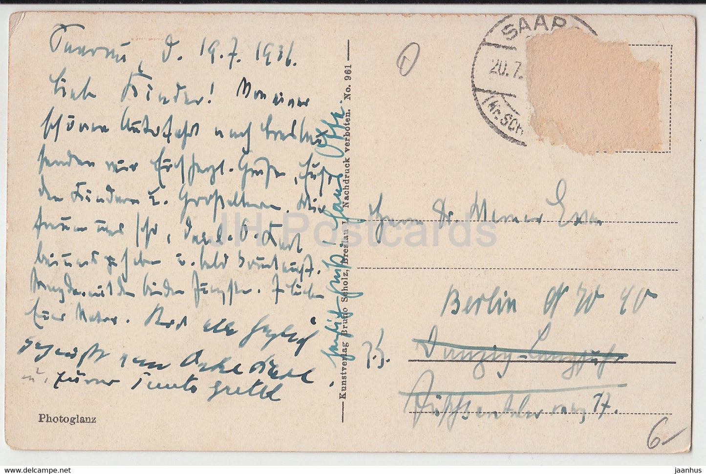 Breslau - Wroclaw - Dom - 961 - old postcard - 1936 - Poland - used