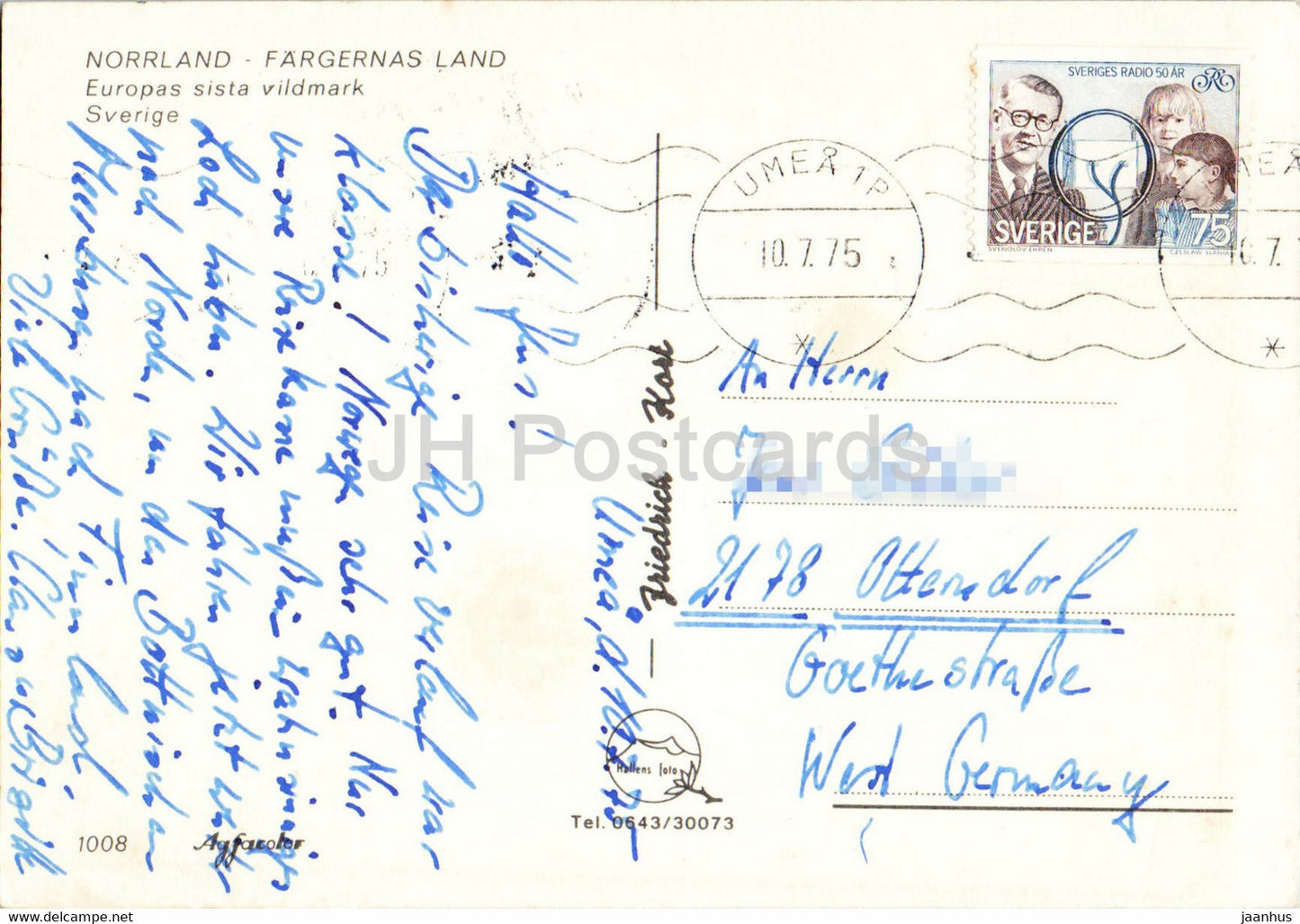 Norrland - Fargernas Land - fishing boat - 1975 - Sweden - used