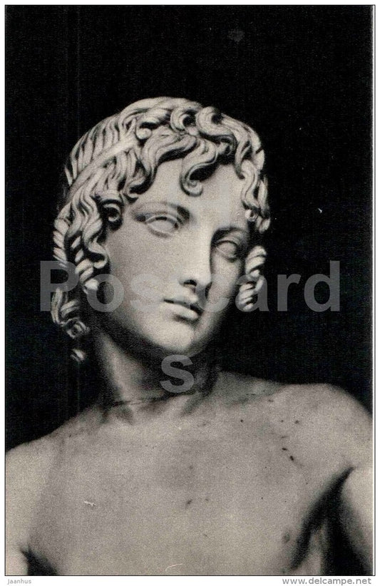 sculpture by Bertel Thorvaldsen - Shepherd , detail - danish art - unused - JH Postcards