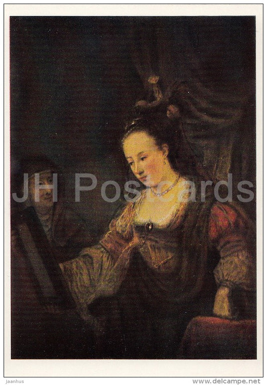 painting by Rembrandt - The Toilet of Judith , 1637-39 - woman - Dutch art - 1967 - Russia USSR - unused - JH Postcards