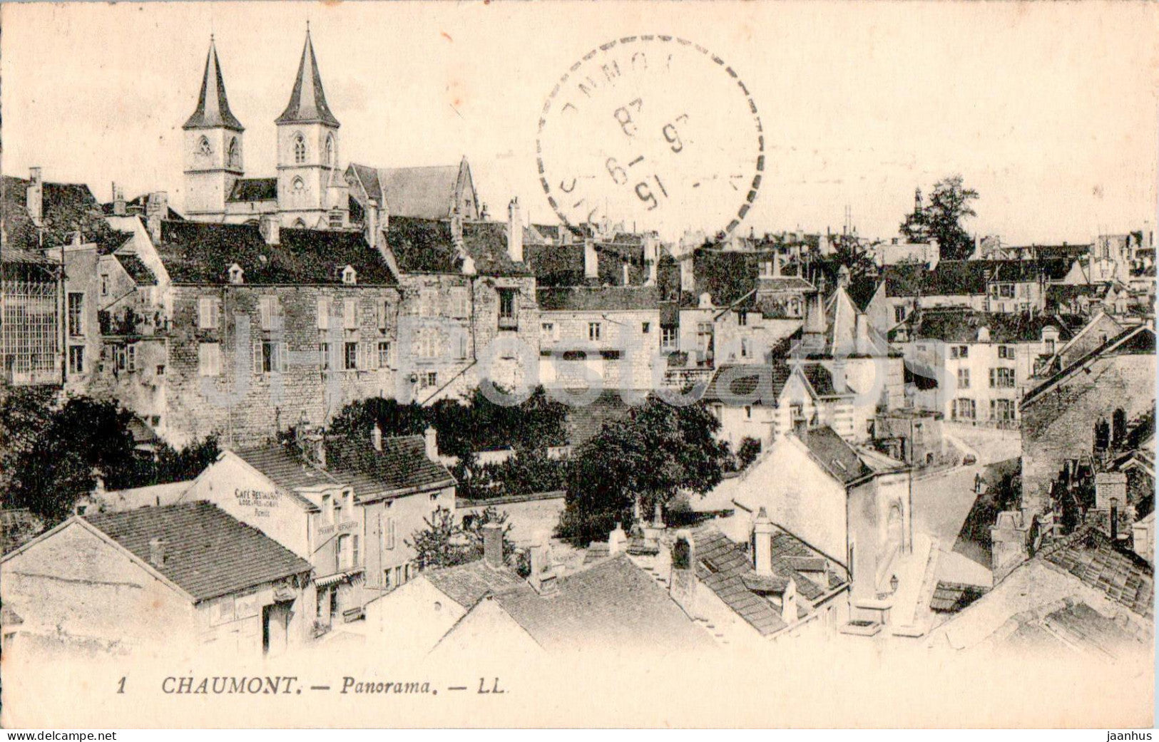 Chaumont - Panorama - 1 - old postcard - 1928 - France - used - JH Postcards