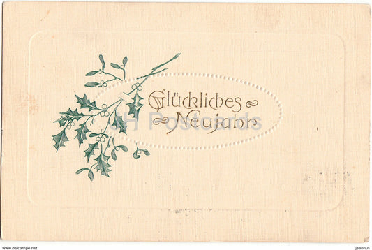 New Year Greeting Card - Gluckliches Neujahr - old postcard - 1911 - Germany - used - JH Postcards