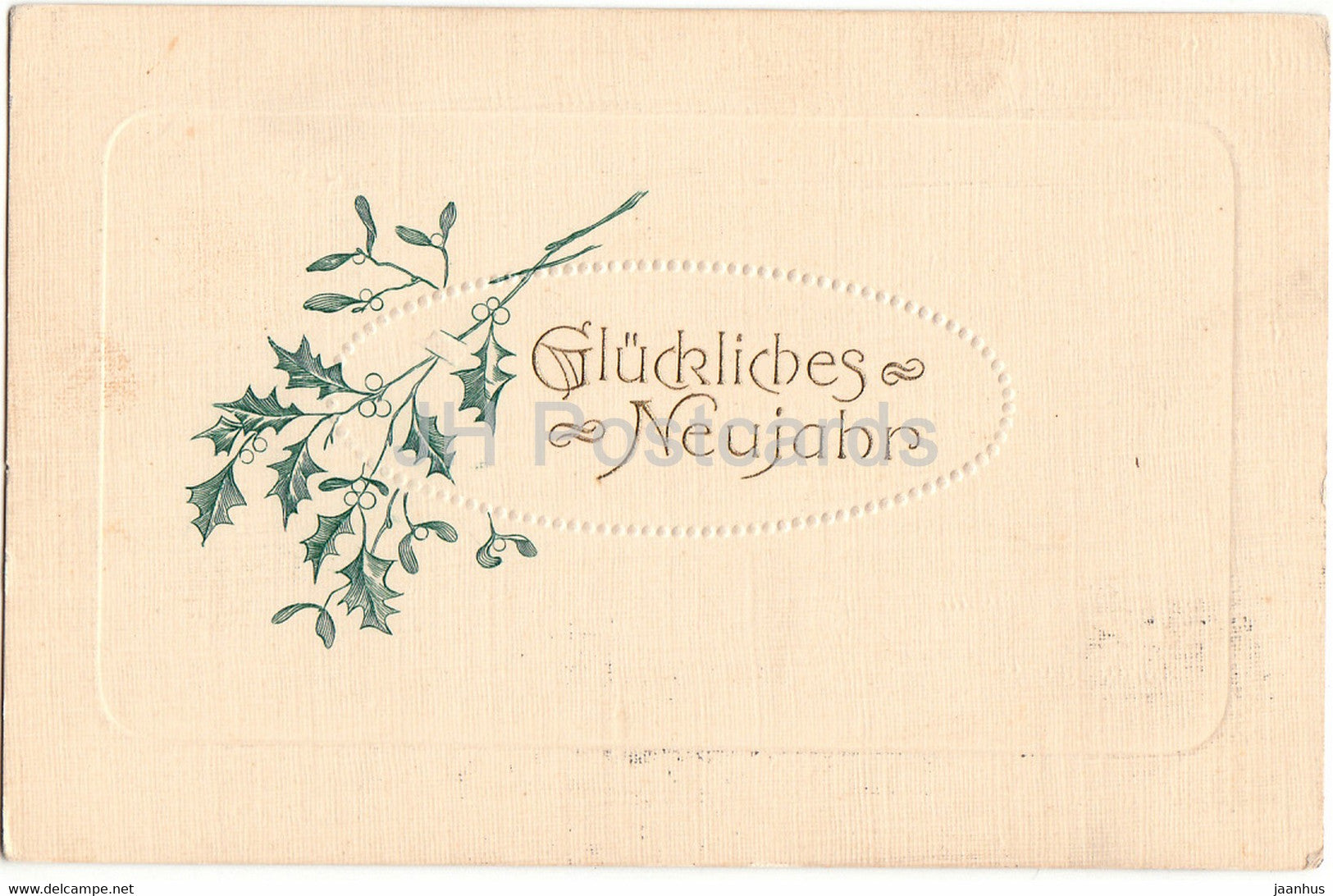 New Year Greeting Card - Gluckliches Neujahr - old postcard - 1911 - Germany - used - JH Postcards