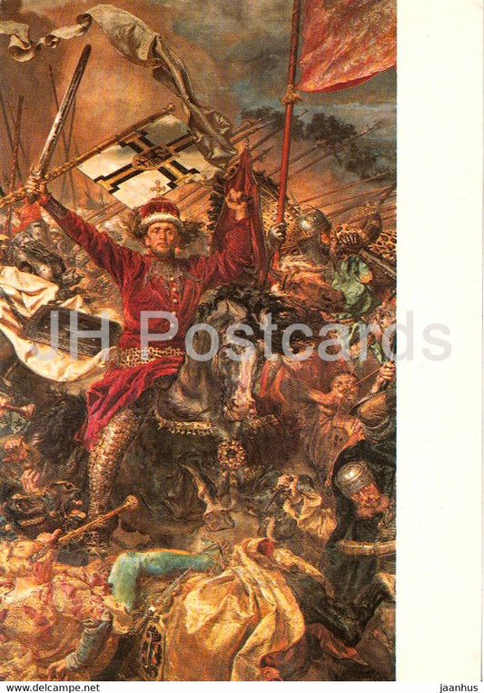 painting by Jan Matejko - Bitwa pod Grunwaldem - Battle of Grunwald - Polish art - Poland - unused - JH Postcards