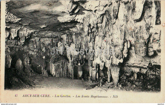 Arcy sur Cure - Les Grottes - Les Fonts Baptismaux - cave - 17 - old postcard - 1923 - France - used - JH Postcards