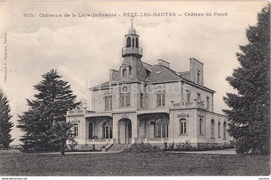 Reze Les Nantes - Chateau du Praud - castle - 505 - old postcard - 1919 - France - used