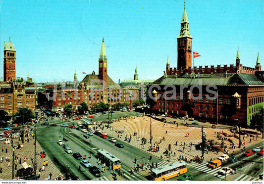 Copenhagen - Kopenhagen - Radhuspladsen - The Town Hall Square - bus - T 105 - 1979 - Denmark - used - JH Postcards