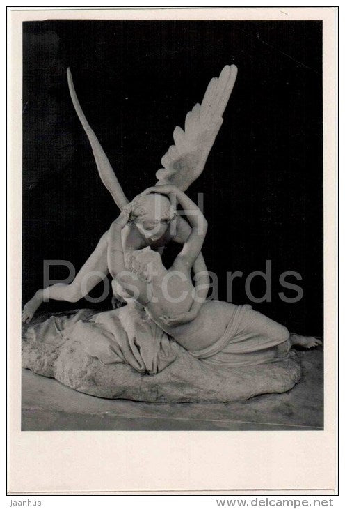 sculpture by Antonio Canova - 1 - Eros and Psyche - italian art - unused - JH Postcards
