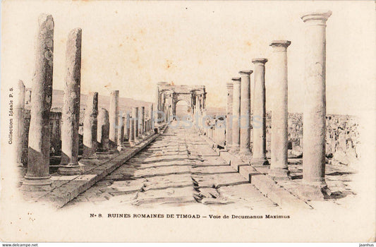 Ruines Romaines De Timgad - Voie de Decumanus Maximus - 8 - ancient world - old postcard - Algeria - unused - JH Postcards