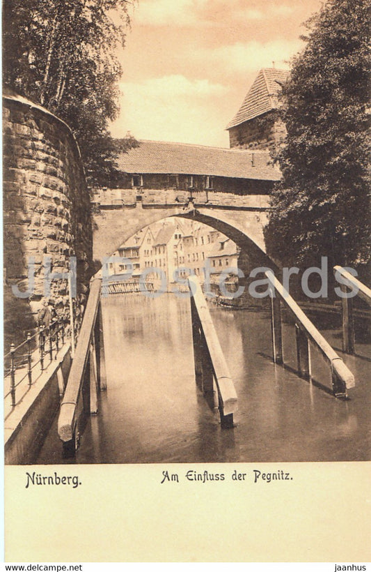 Nurnberg - Am Einfluss der Pegnitz - old postcard - 1908 - Germany - unused - JH Postcards